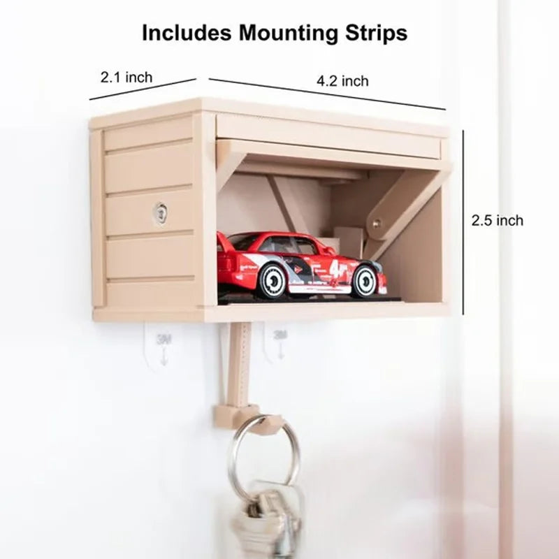 Car Garage Key Holder with Opening Door Space-Saving Key Rack Durable for Vehicle Enthusiasts Creative Gift Key Storage Supplies