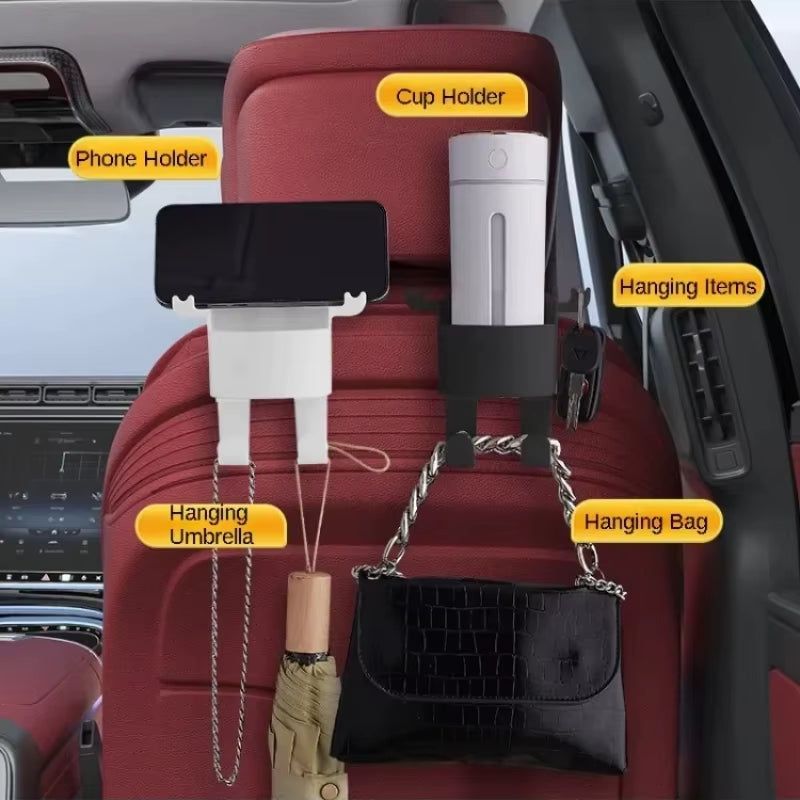 Multifunctional Car Headrest Cup Holder Drink Bottle Hanging Mount Organizer Auto Back Seat Hook Storage Holder Car Supplies